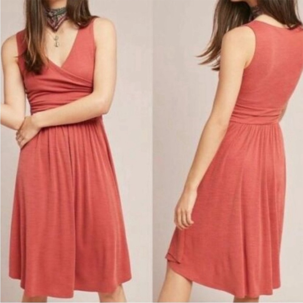 Anthropologie Maeve Nora Textured Dress Stretchy Comfy Classic Summer - XS
